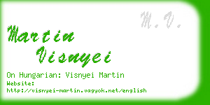 martin visnyei business card